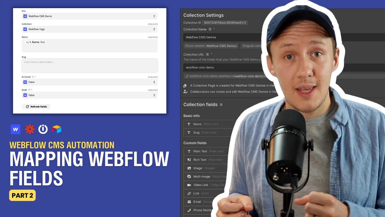 Map Webflow CMS Fields in Zapier or Make: Part 2