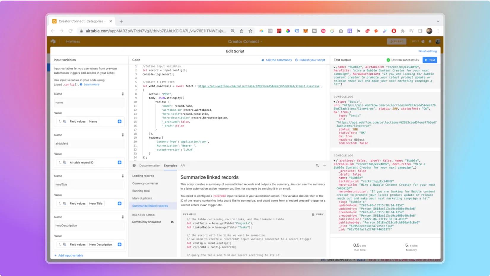 How To Use Output.Set in Airtable Automations