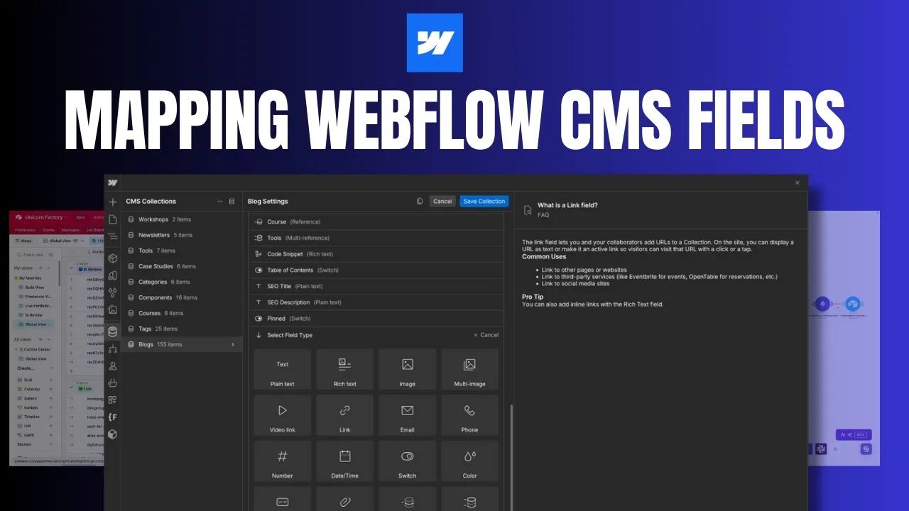 How to Map Common Airtable Fields to Webflow CMS